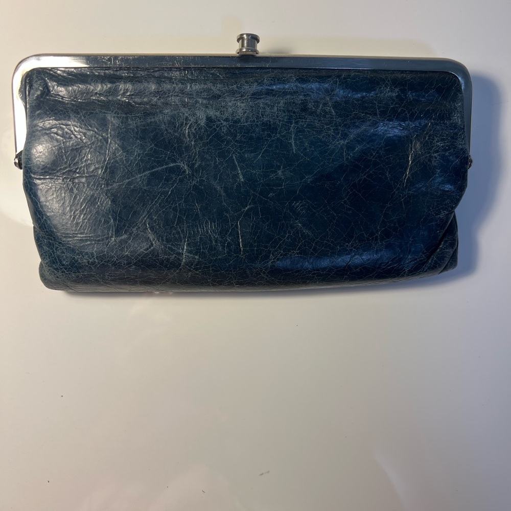 HOBO Blue Leather Wallet with Vintage Charm